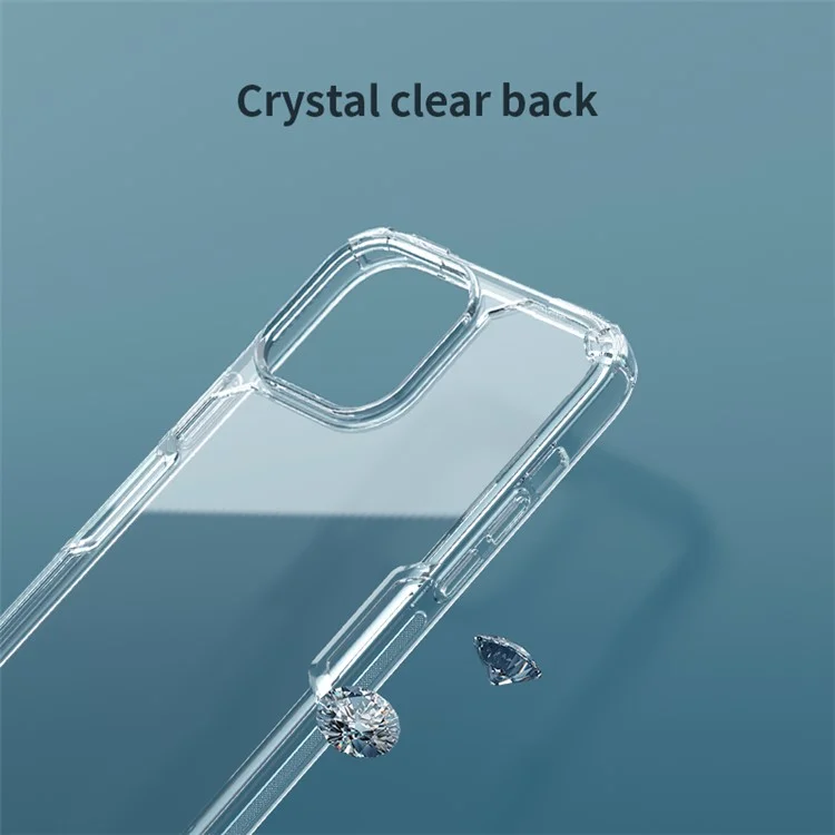 NILLKIN Nature TPU Pro Series PC + TPU Hybrid Back Case Transparent Cell Phone Cover Protector Shell per iPhone 13 Pro 6.1 pollici - Trasparente