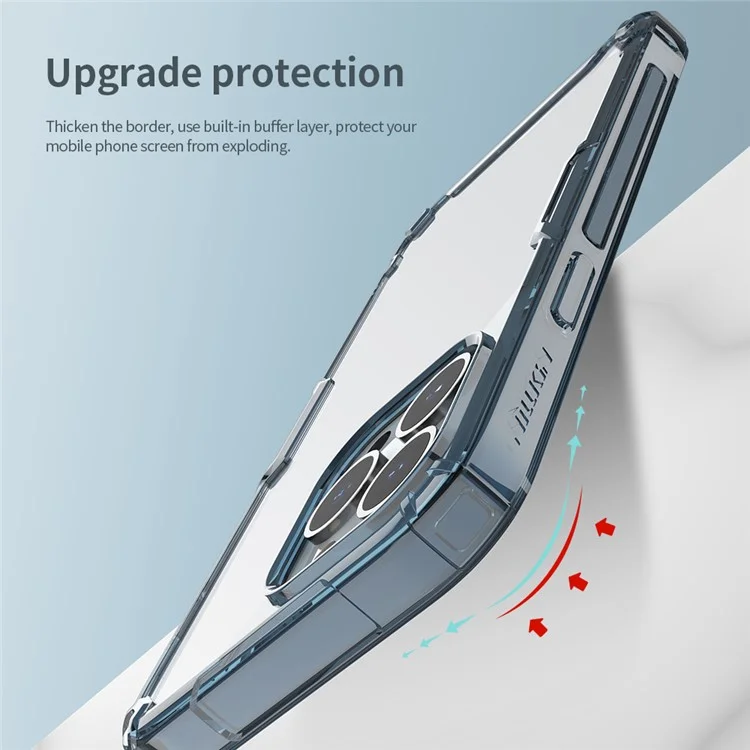 NILLKIN Nature TPU Pro Series PC + TPU Hybrid Back Case Transparent Cell Phone Cover Protector Shell per iPhone 13 Pro 6.1 pollici - Trasparente