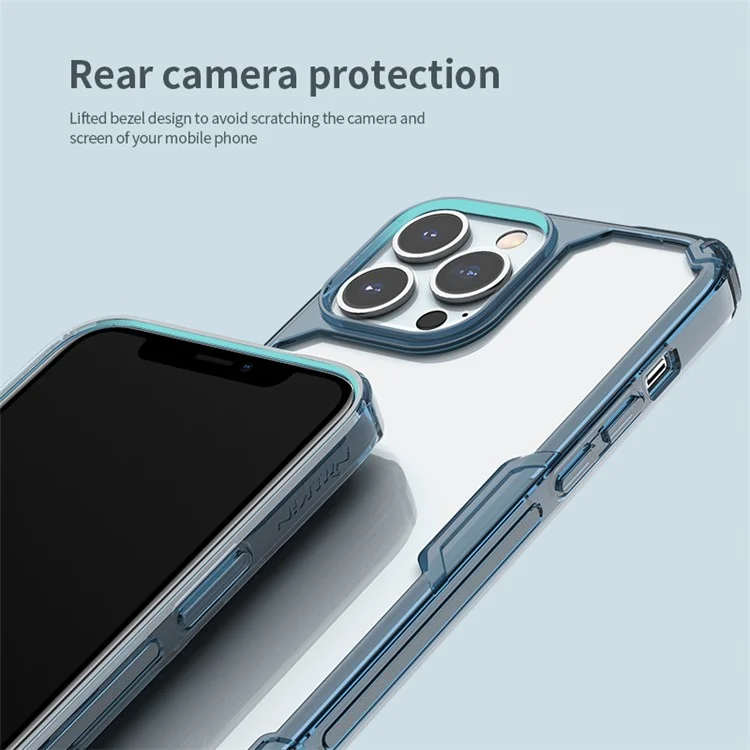 NILLKIN Nature TPU Pro Series PC + TPU Hybrid Back Case Transparent Cell Phone Cover Protector Shell per iPhone 13 Pro 6.1 pollici - Trasparente