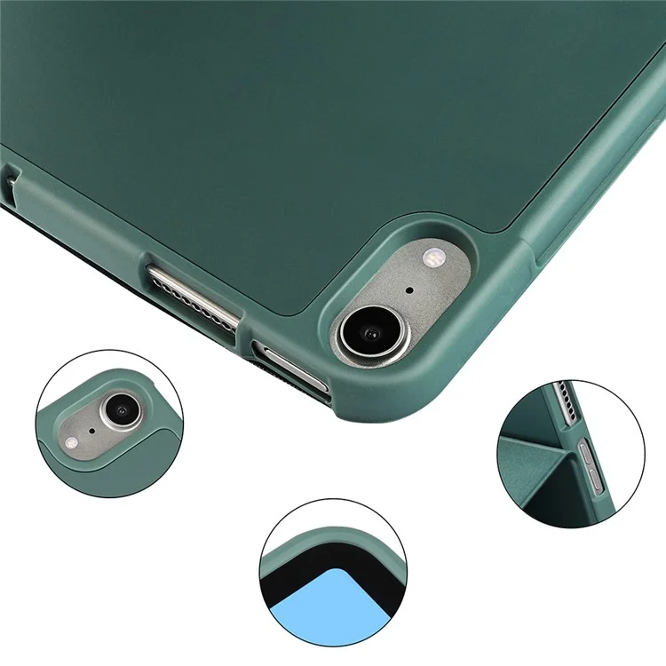 Tri-Fold Stand Microfiber Leather + TPU + Silicone Smart Tablet Cover Case for iPad mini (2024) / mini (2021) - Grey