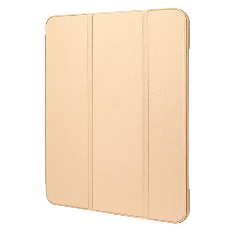 Tri-Fold Stand Microfiber Leather + TPU + Silicone Smart Tablet Cover Case for iPad mini (2024) / mini (2021) - Light Yellow