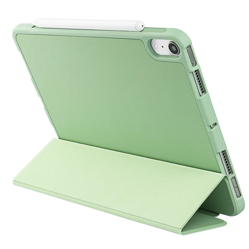 Tri-Fold Stand Microfiber Leather + TPU + Silicone Smart Tablet Cover Case for iPad mini (2024) / mini (2021) - Green
