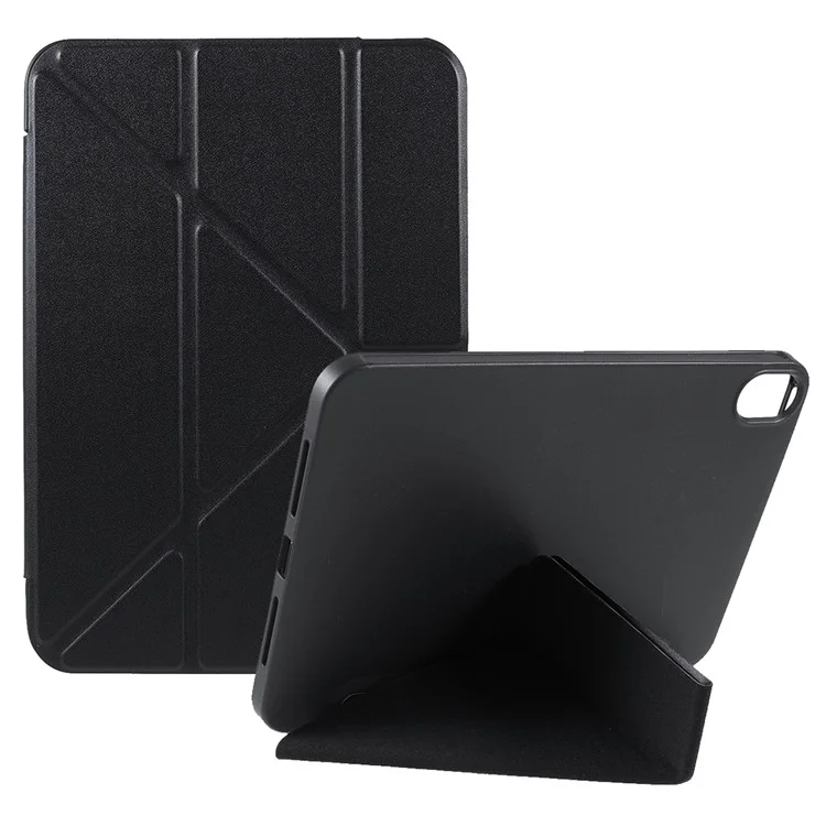 Folio Stand Deformable Silicona Silicona + Pu Cuero De La Tabla Inteligente Smart Con Wase Auto / Sleee Para IPad Mini (2021) - Negro