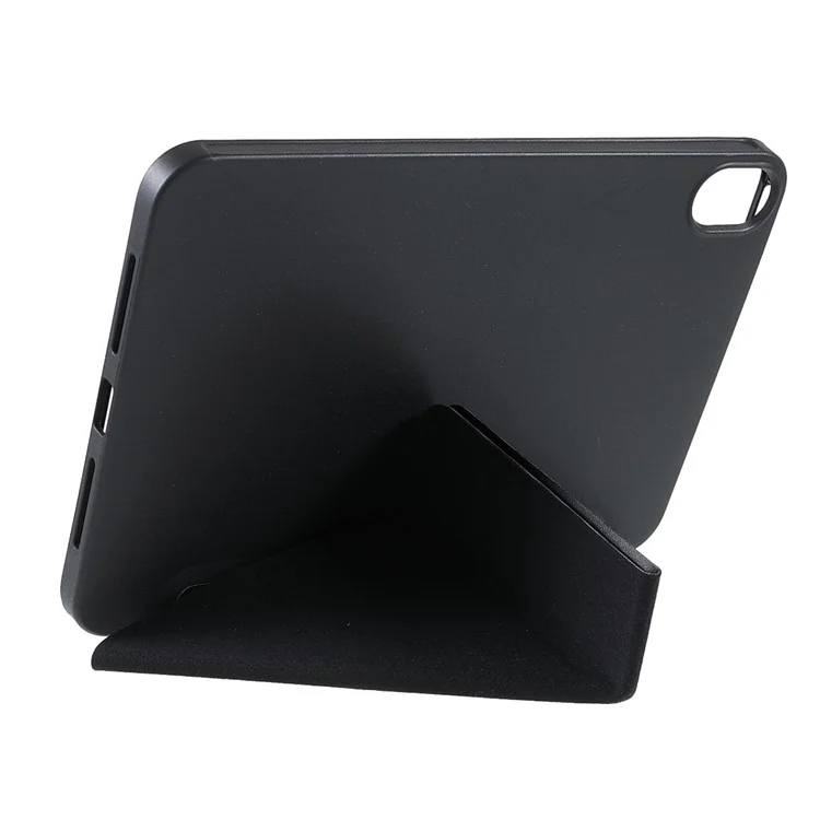 Folio Stand Deformable Silicona Silicona + Pu Cuero De La Tabla Inteligente Smart Con Wase Auto / Sleee Para IPad Mini (2021) - Negro