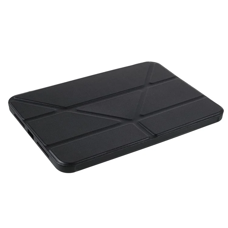 Folio Stand Deformable Silicona Silicona + Pu Cuero De La Tabla Inteligente Smart Con Wase Auto / Sleee Para IPad Mini (2021) - Negro