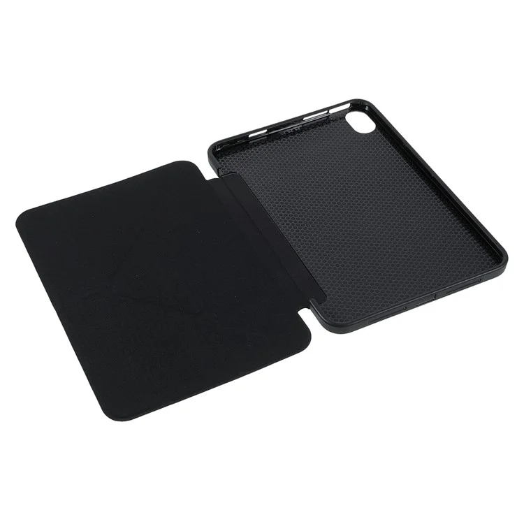 Folio Stand Deformable Silicona Silicona + Pu Cuero De La Tabla Inteligente Smart Con Wase Auto / Sleee Para IPad Mini (2021) - Negro
