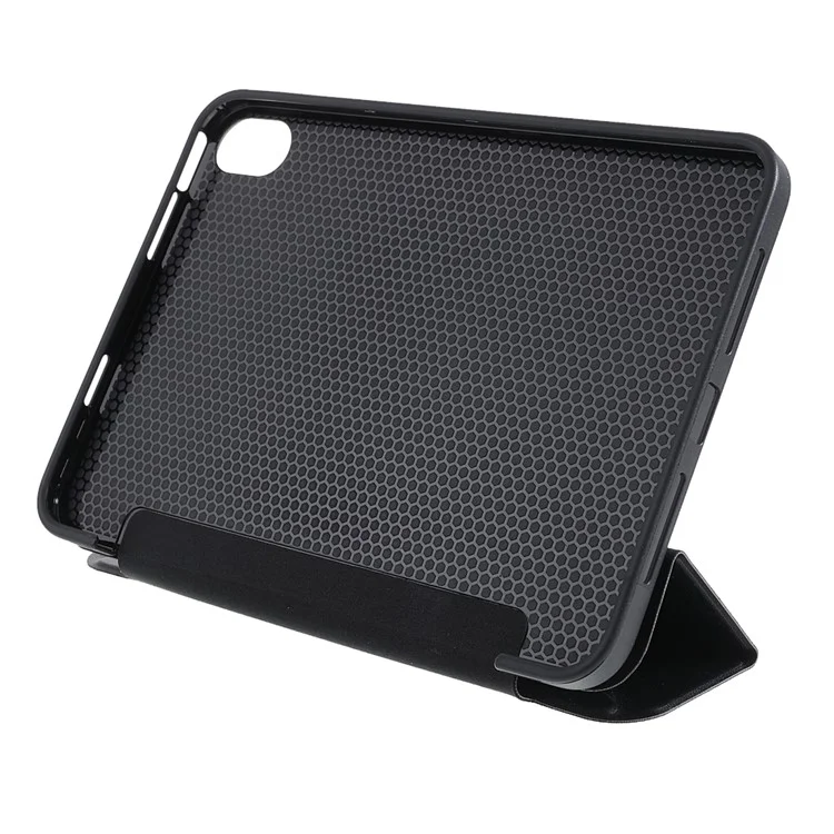 Folio Stand Deformable Silicona Silicona + Pu Cuero De La Tabla Inteligente Smart Con Wase Auto / Sleee Para IPad Mini (2021) - Negro