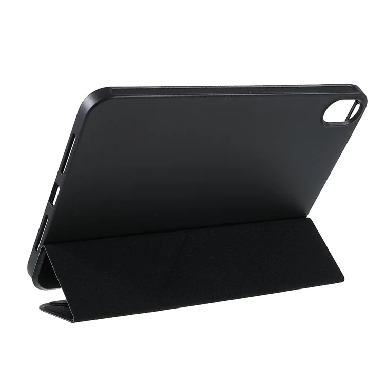 Folio Stand Deformable Silicona Silicona + Pu Cuero De La Tabla Inteligente Smart Con Wase Auto / Sleee Para IPad Mini (2021) - Negro