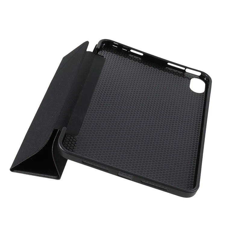 Folio Stand Deformable Silicona Silicona + Pu Cuero De La Tabla Inteligente Smart Con Wase Auto / Sleee Para IPad Mini (2021) - Negro