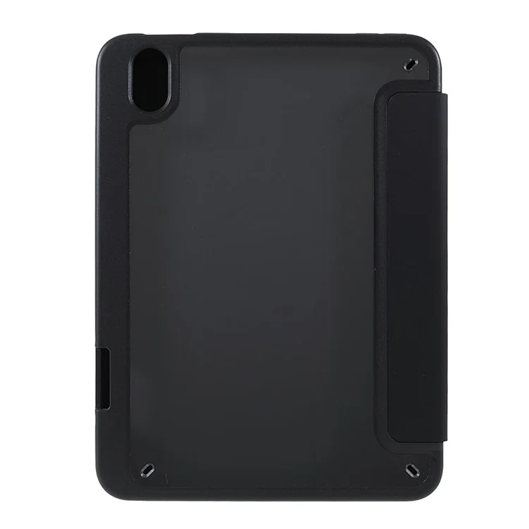 Quality Tablet Case Auto Wake/Sleep Origami Stand Acrylic + PU Leather Tablet Cover Shell for iPad mini (2021) - Black