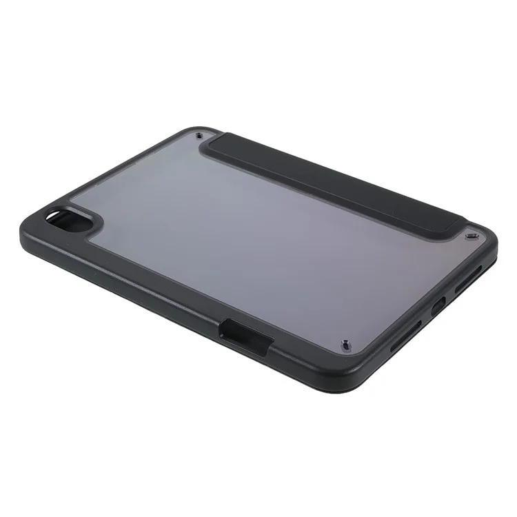 Quality Tablet Case Auto Wake/Sleep Origami Stand Acrylic + PU Leather Tablet Cover Shell for iPad mini (2021) - Black