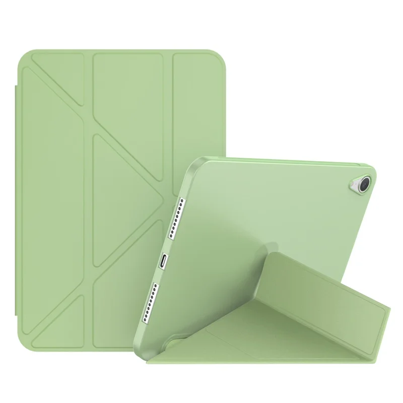 Magnetic Absorption Origami Smart TPU + PU Leather Case Tablet Cover for iPad mini (2024) / mini (2021) - Green