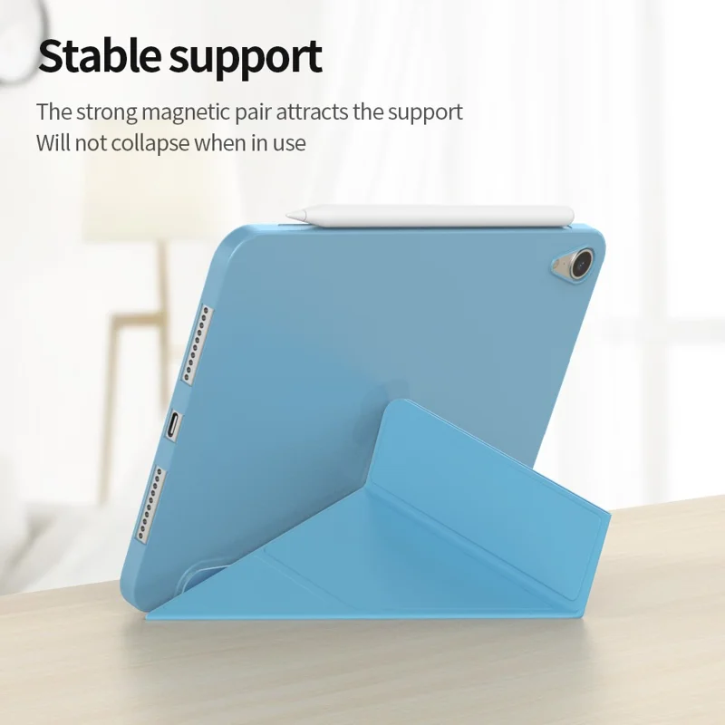 Magnetic Absorption Origami Smart TPU + PU Leather Case Tablet Cover for iPad mini (2024) / mini (2021) - Green