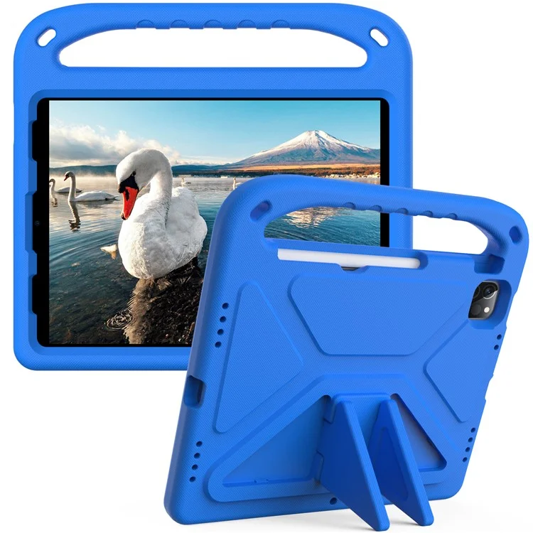 Stoßfeste Kickstand-Design Hartschalen-Tablettenhülle mit Griff für iPad Pro 11 (2022) / (2021) / (2020) / (2018) / iPad Air (2020) / Air (2022) - Blau