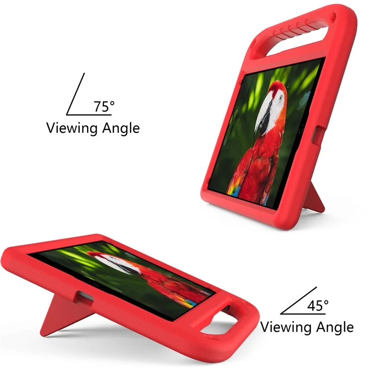 Kickstand Design Hard EVA Tablet Protective Case Cover with Handle for iPad 10.2 (2020)/(2019)/(2021) - Red