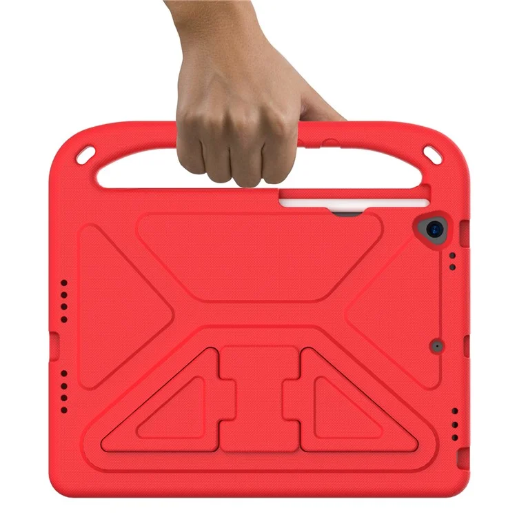 Kickstand Design Hard EVA Tablet Protective Case Cover with Handle for iPad 10.2 (2020)/(2019)/(2021) - Red