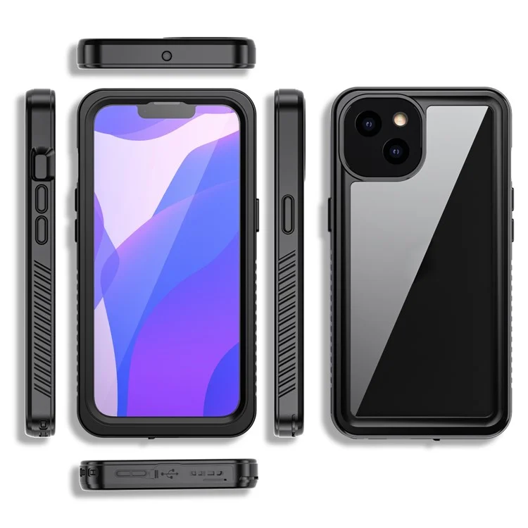 Fs Anti-Drop Series IP68 Antipolvere Impermeabile Custodia Trasparente per iPhone 13 6.1 pollici