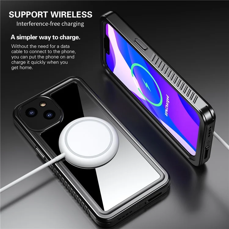 Fs Anti-Drop Series IP68 Antipolvere Impermeabile Custodia Trasparente per iPhone 13 6.1 pollici