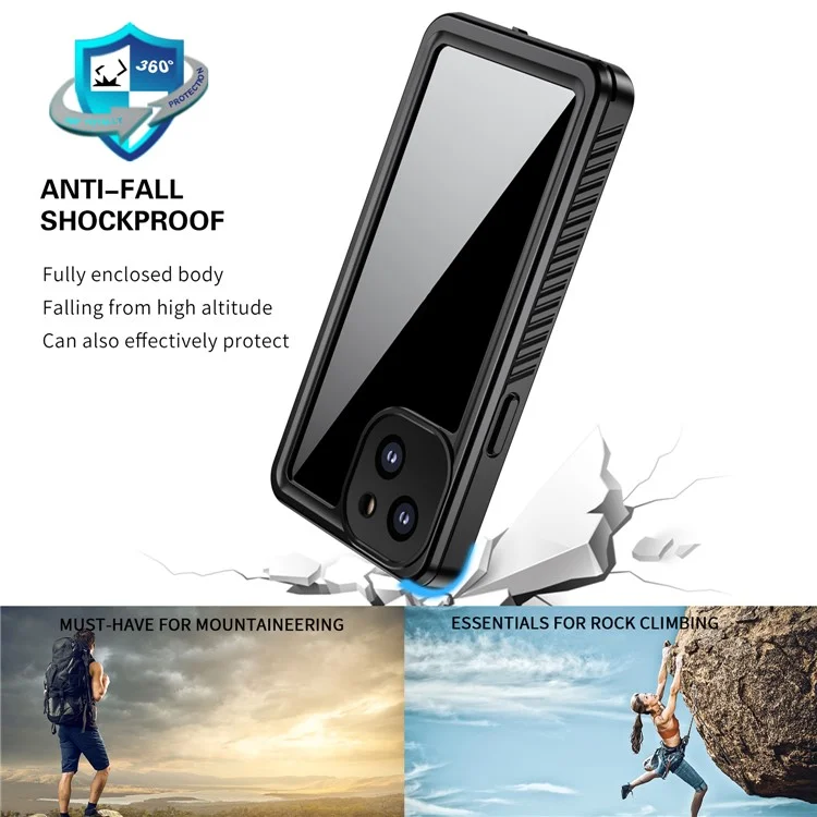 Capa de Telefone Transparente à Prova d'Água Leve e Fina da Série Anti-Drop IP68 para iPhone 13 mini 5,4 polegadas 