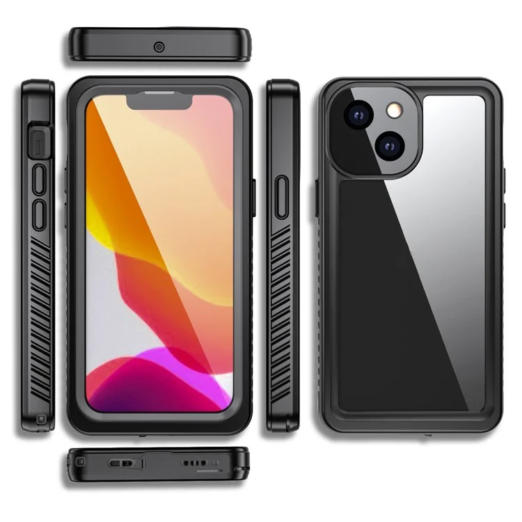 Capa de Telefone Transparente à Prova d'Água Leve e Fina da Série Anti-Drop IP68 para iPhone 13 mini 5,4 polegadas 
