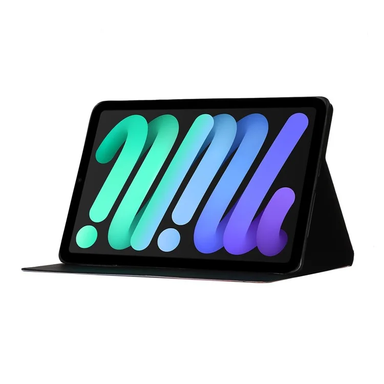 Stylish Pattern Printing Anti-Drop Magnetic Clasp Card Holder Leather Stand Case for iPad mini (2024) / mini (2021) - Colorful Sand