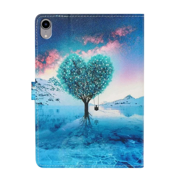 Magnetic Clasp Stylish Pattern Printing Shockproof Card Holder Design Leather Stand Case for iPad mini (2021) - Tree