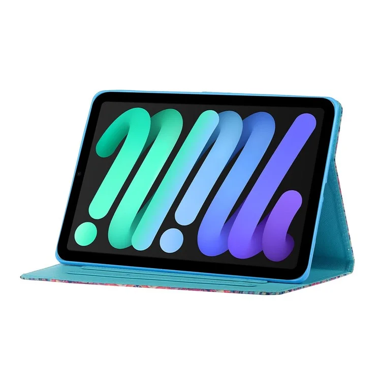 Magnetic Clasp Stylish Pattern Printing Shockproof Card Holder Design Leather Stand Case for iPad mini (2024) / mini (2021) - Tree