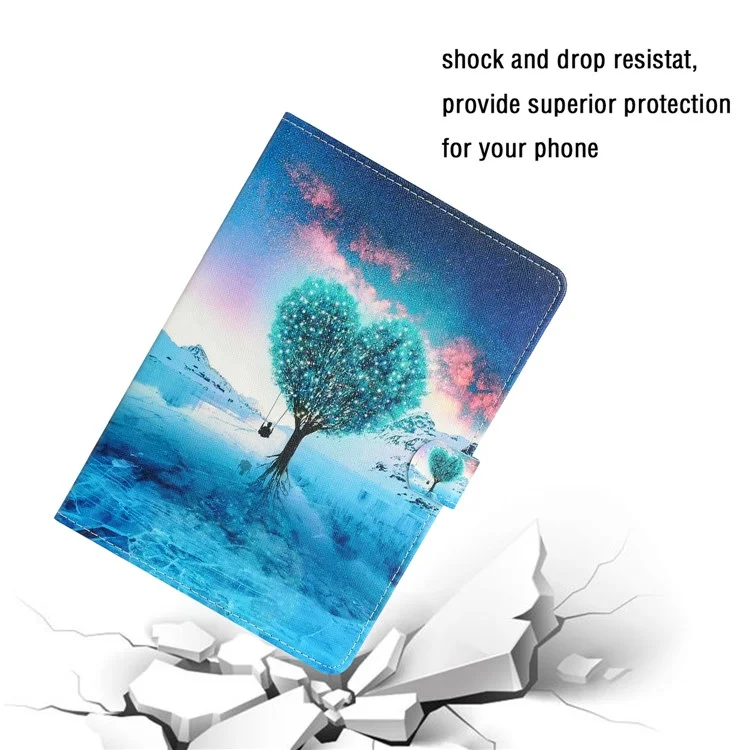 Magnetic Clasp Stylish Pattern Printing Shockproof Card Holder Design Leather Stand Case for iPad mini (2021) - Tree