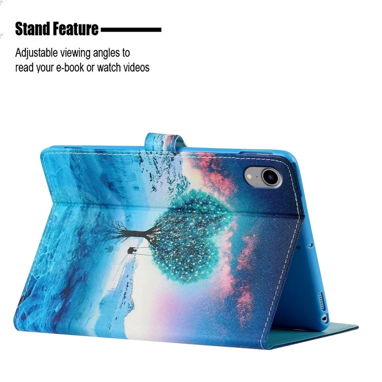 Magnetic Clasp Stylish Pattern Printing Shockproof Card Holder Design Leather Stand Case for iPad mini (2021) - Tree