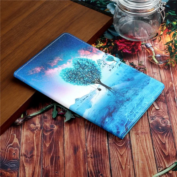 Magnetic Clasp Stylish Pattern Printing Shockproof Card Holder Design Leather Stand Case for iPad mini (2021) - Tree