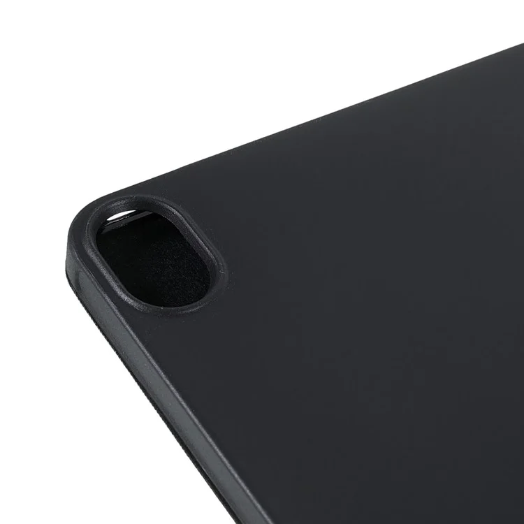Étui de protection en cuir PU et silicone à trois volets pour Apple iPad mini (2024) / mini (2021) - Noir
