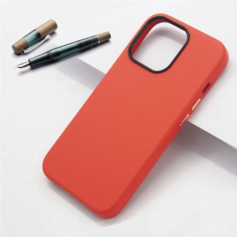 For iPhone 13 6.1 inch Scratch Resistant Quality PU Leather and TPU Phone Case Protective Phone Cover - Red