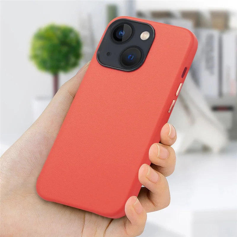 For iPhone 13 6.1 inch Scratch Resistant Quality PU Leather and TPU Phone Case Protective Phone Cover - Red