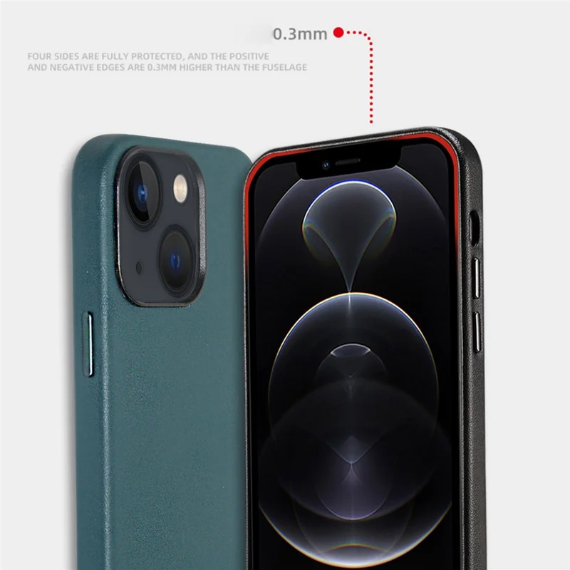 For iPhone 13 6.1 inch Scratch Resistant Quality PU Leather and TPU Phone Case Protective Phone Cover - Red