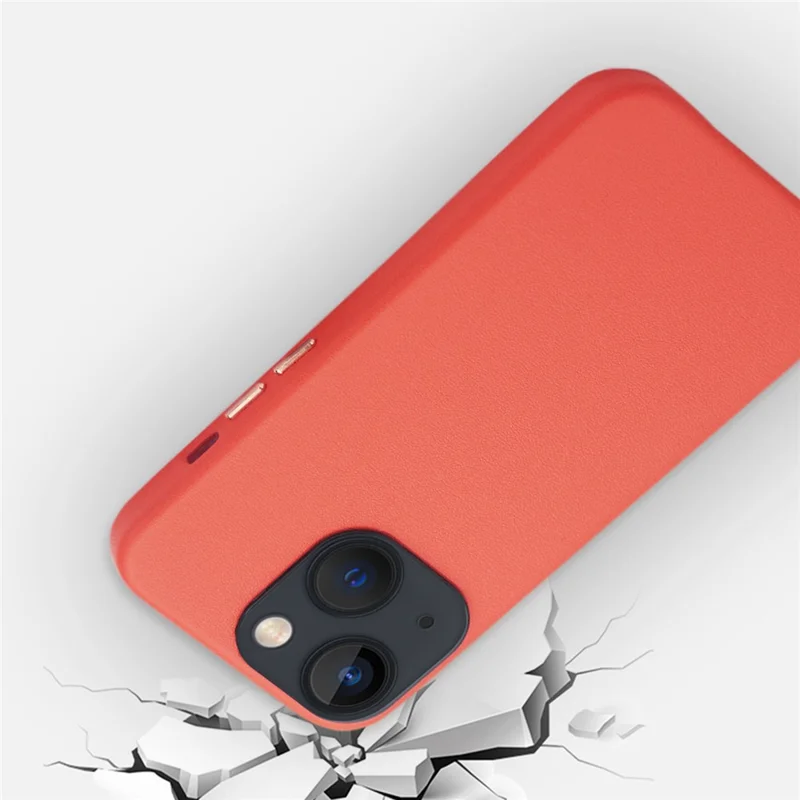 For iPhone 13 6.1 inch Scratch Resistant Quality PU Leather and TPU Phone Case Protective Phone Cover - Red