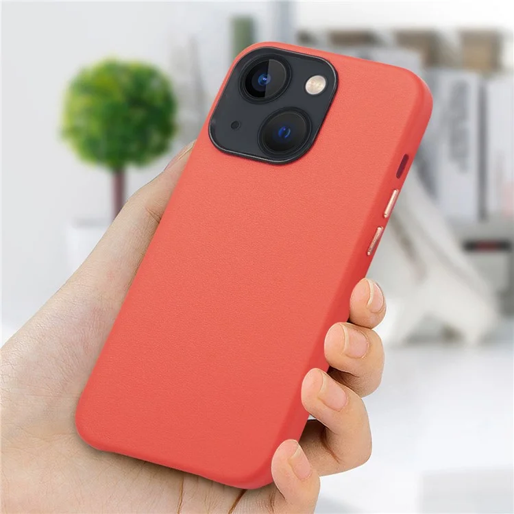 Shockproof Protective Phone Cover PU Leather and TPU Phone Case for iPhone 13 mini 5.4 inch - Red