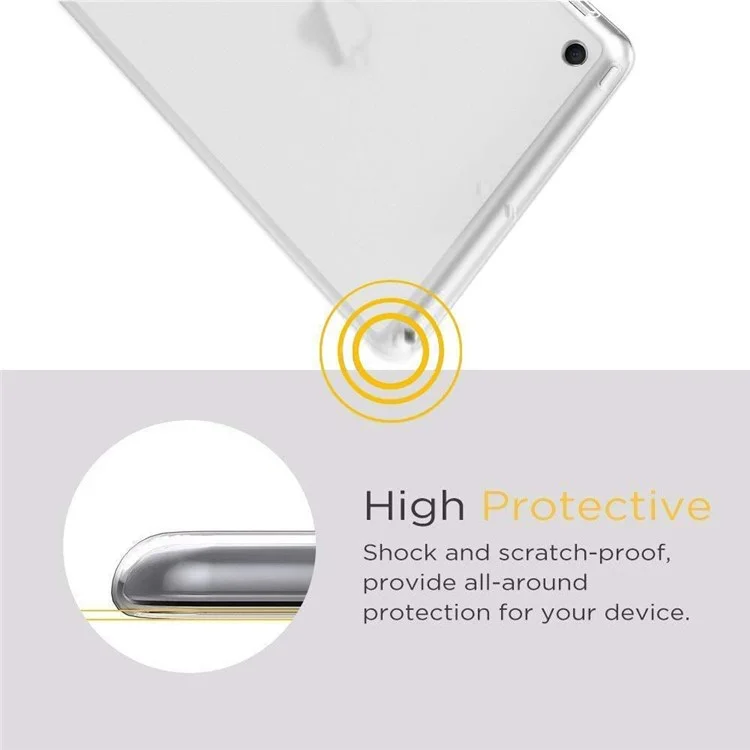 Soft TPU Transparent Flexible Cover with Tempered Glass Screen Protector for iPad 10.2 (2021) / (2020) / (2019)