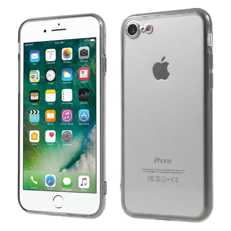 Clear Acrylic + TPU Hybrid Phone Case for iPhone 8/7 4.7 inch - Grey