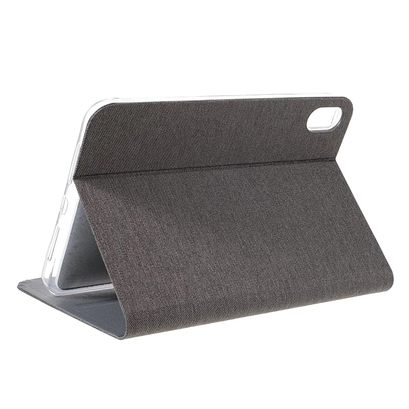 JFPTC Custodia Protettiva per Tablet in Vera Pelle PU con Texture in Tessuto Autoassorbente per iPad mini (2024) / mini (2021) - Grigio Scuro