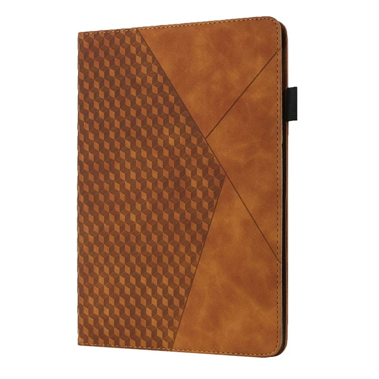 Padrão De Rhombus Proteção Completa Anti-Drop Card Slots Design Skin-Touch Sentindo Stand Tablet Capa Capa Para Ipad Mini / Mini 2 / Mini 3 / Mini 4 / Mini (2019) 7,9 Polegadas - Marrom