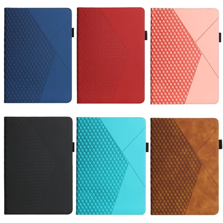 Rhombus Muster Full Protection Anti-Drop-Karten-Slots-Design-Entwurf Der Haut-Berührung-Gefühl-Ständer-Leder-Tablet-Hülle Für IPad Mini / Mini 2 / Mini 3 / Mini 4 / Mini (2019) 7,9 Zoll - Braun