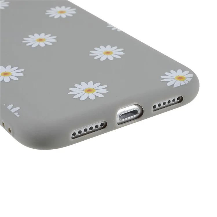 Daisy Flower Pattern Soft Matte TPU Anti-Fall Shockproof Protective Case for iPhone 11 6.1 inch - Grey