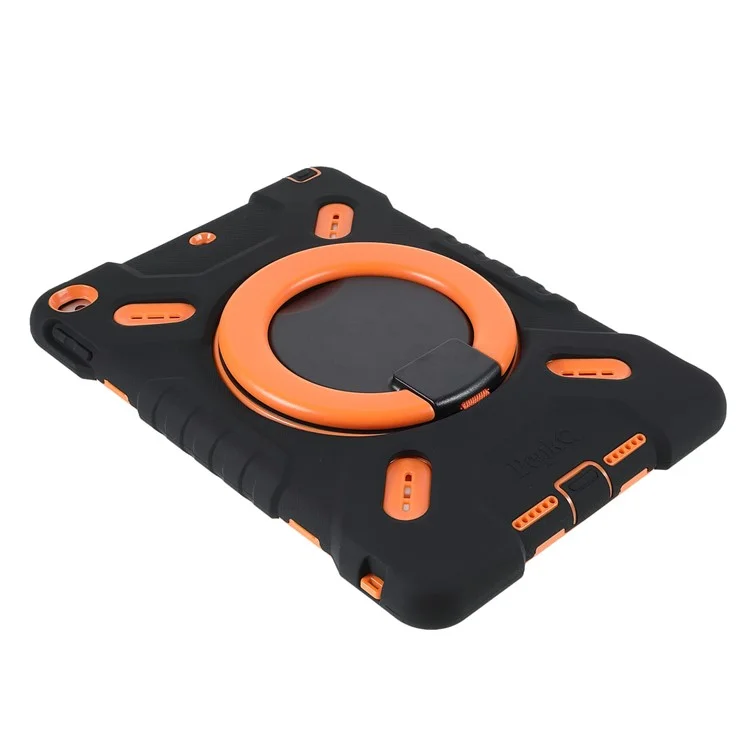 PEPKOO Pour iPad 10.2 (2021)(2020)(2019)/Air 10.5 pouces (2019) Rotation 360 Degrés Support de Pied PC + Silicone Smart Tablet Étui de Protection - Noir
