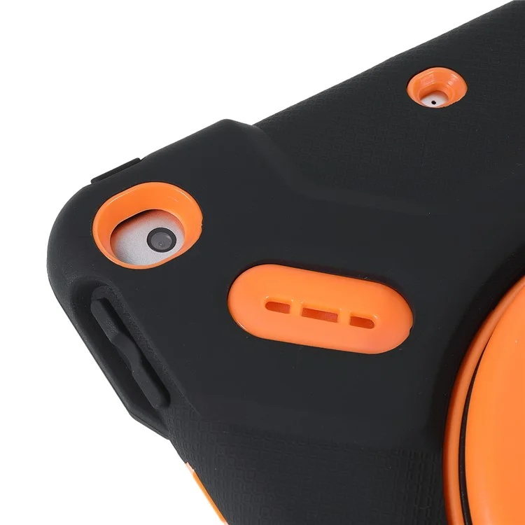 PEPKOO Pour iPad 10.2 (2021)(2020)(2019)/Air 10.5 pouces (2019) Rotation 360 Degrés Support de Pied PC + Silicone Smart Tablet Étui de Protection - Noir