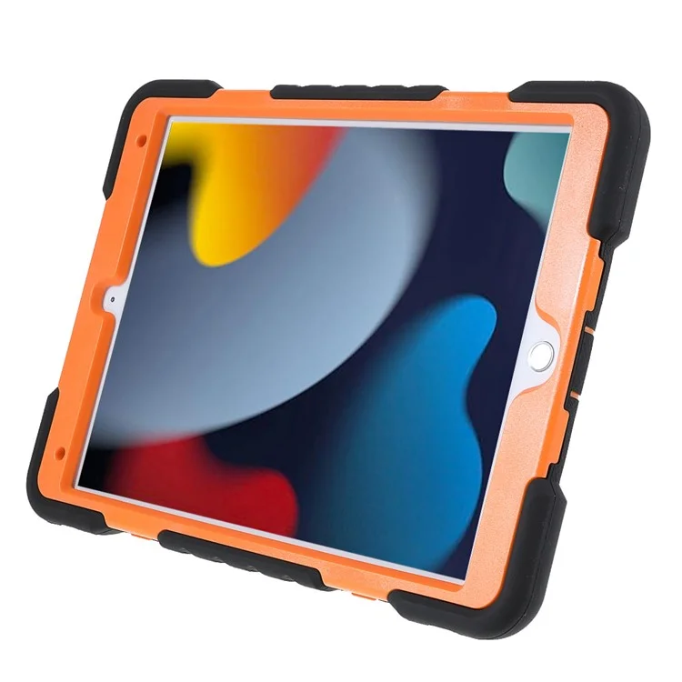 PEPKOO Pour iPad 10.2 (2021)(2020)(2019)/Air 10.5 pouces (2019) Rotation 360 Degrés Support de Pied PC + Silicone Smart Tablet Étui de Protection - Noir