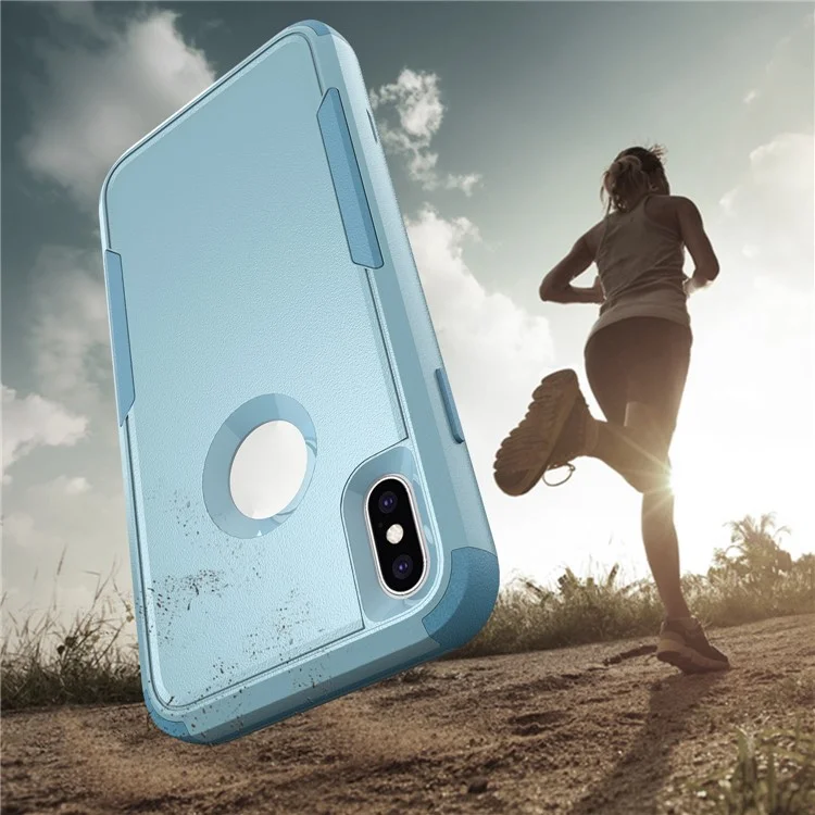 Полная Защита TPU + PC Hybrid Case Shock -respere Phone Shell Для Iphone XS Max 6,5 Дюйма - Зеленый/зеленый