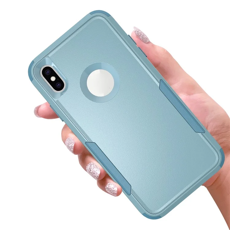 Полная Защита TPU + PC Hybrid Case Shock -respere Phone Shell Для Iphone XS Max 6,5 Дюйма - Зеленый/зеленый