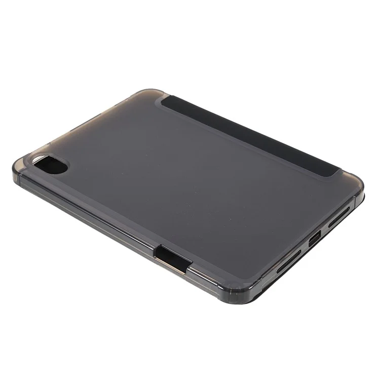 Tripod Stand PU Leather+TPU Tablet Protective Case Shell with Pen Slot for iPad mini (2024) / mini (2021) - Black