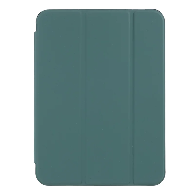 Tripod Stand PU Leather+TPU Tablet Protective Case Shell with Pen Slot for iPad mini (2024) / mini (2021) - Dark Green
