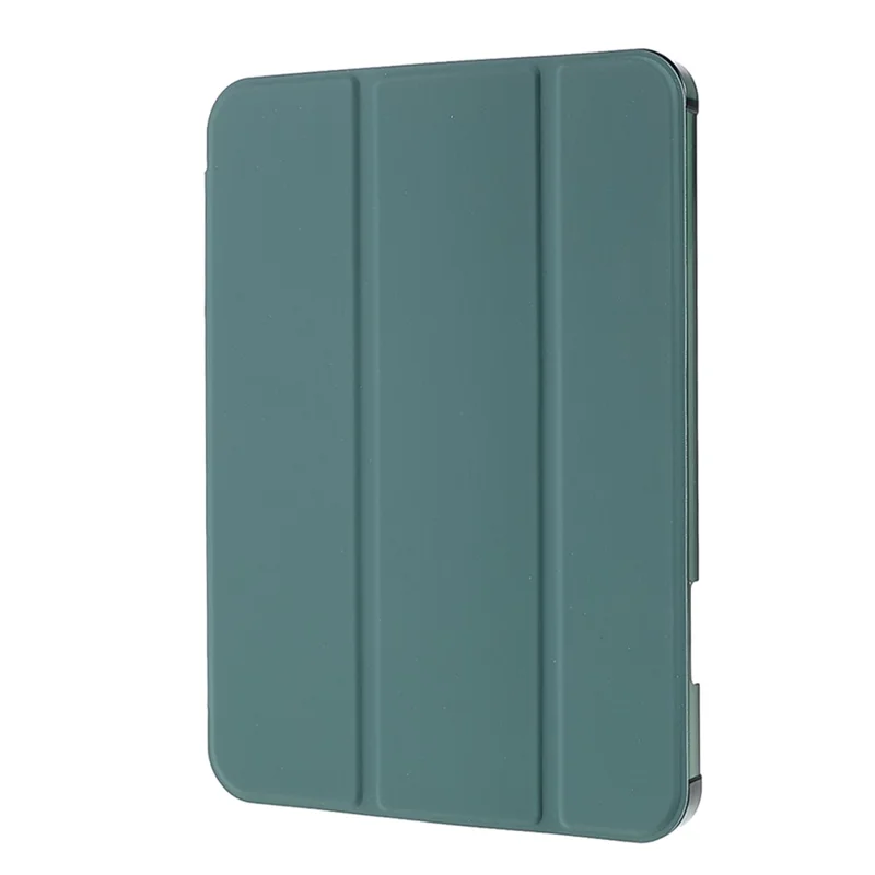 Tripod Stand PU Leather+TPU Tablet Protective Case Shell with Pen Slot for iPad mini (2024) / mini (2021) - Dark Green